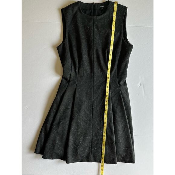 THEORY Dress Wool Blend Sleeveless Fit & Flare Speckled Gray 6 Quiet Luxury - Picture 11 of 12